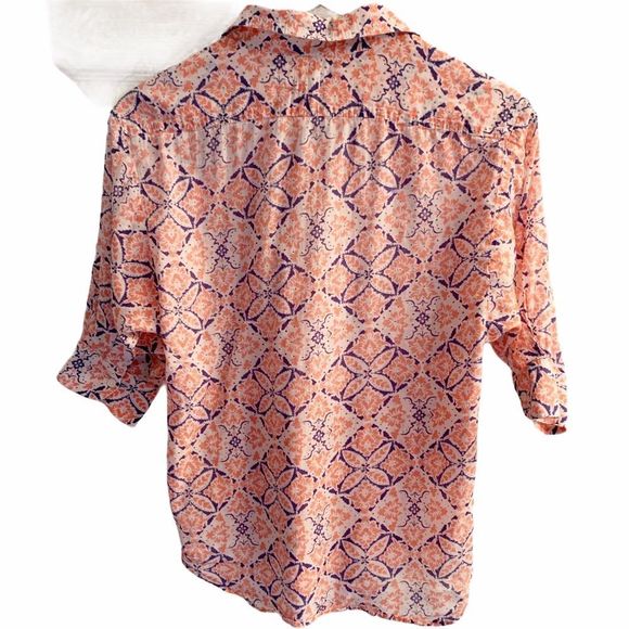 Monrow Pink Blue Button Down Shirt - Picture 5 of 5